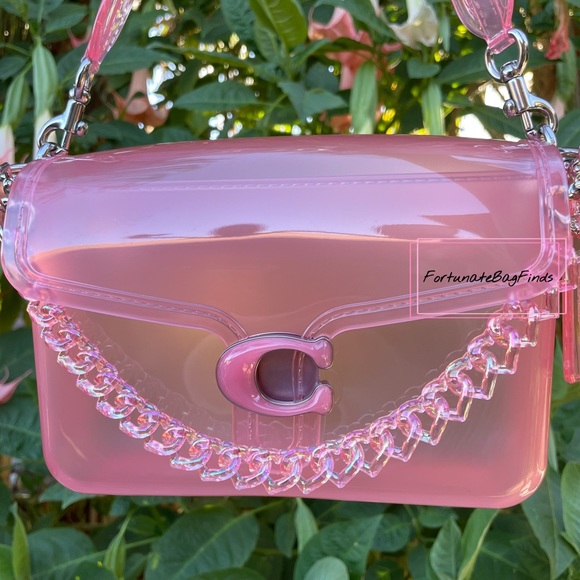 TikTok Famous PINK PEACH Jelly TRIPLE HEARTS Resin Bag Strap Novelty Bag Chain - Picture 7 of 14